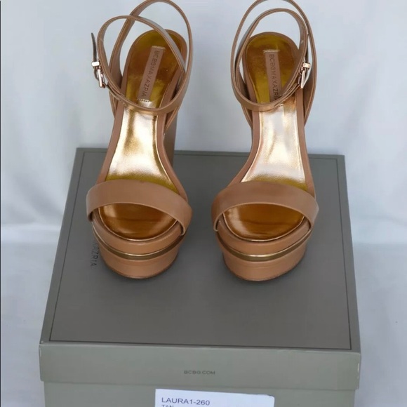 BCBGMaxAzria Shoes - NWB BCBG  Platform Wedge  Sandals 9M Tan Orig $250